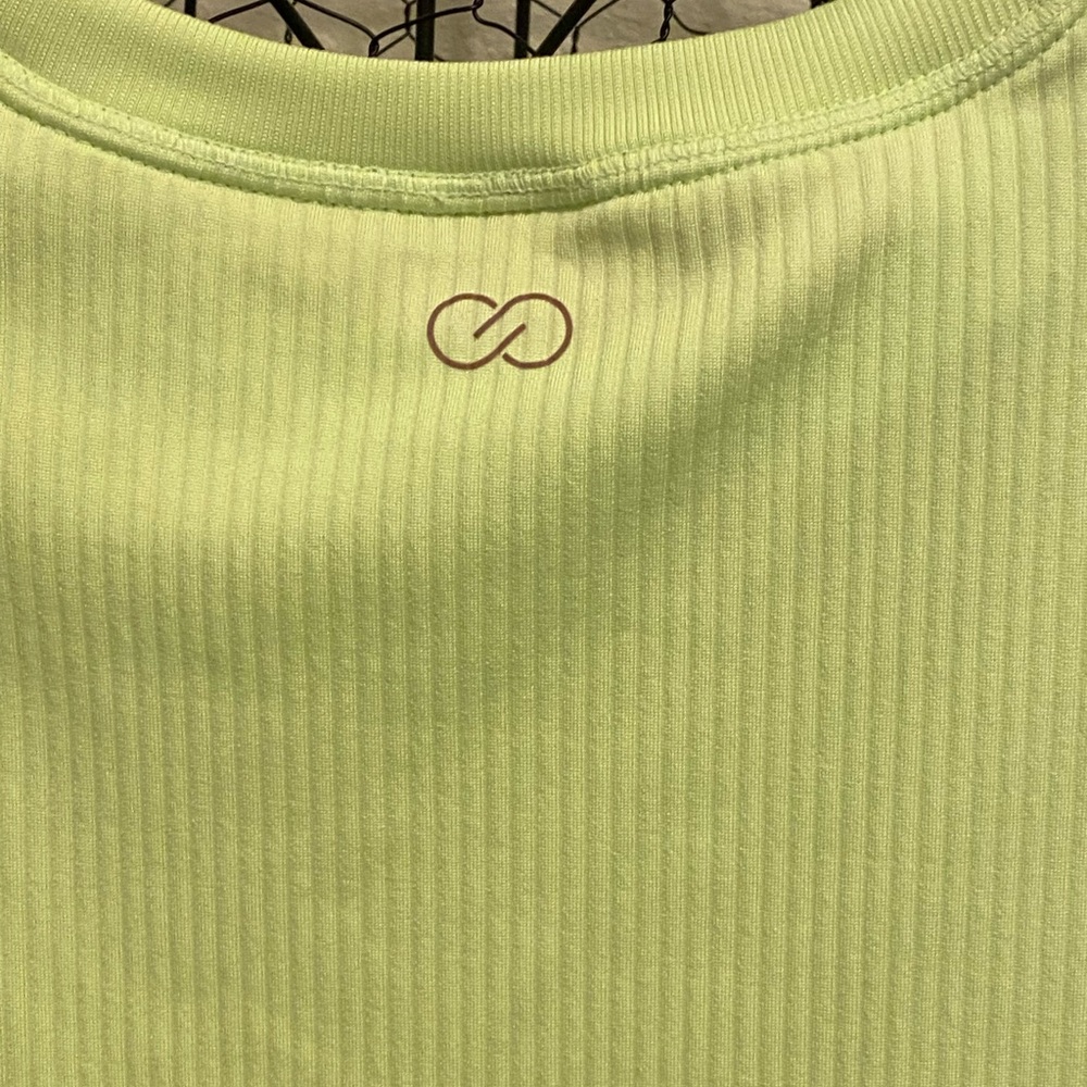 Calia Light Green Ribbed Short Sleeve Tee - Picture 3 of 3